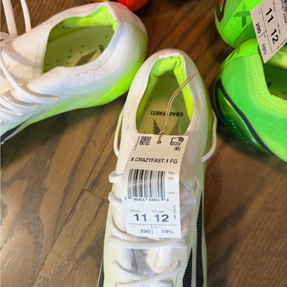 Adidas X Crazyfast.1 FG (White/Lime) cleats main image 9